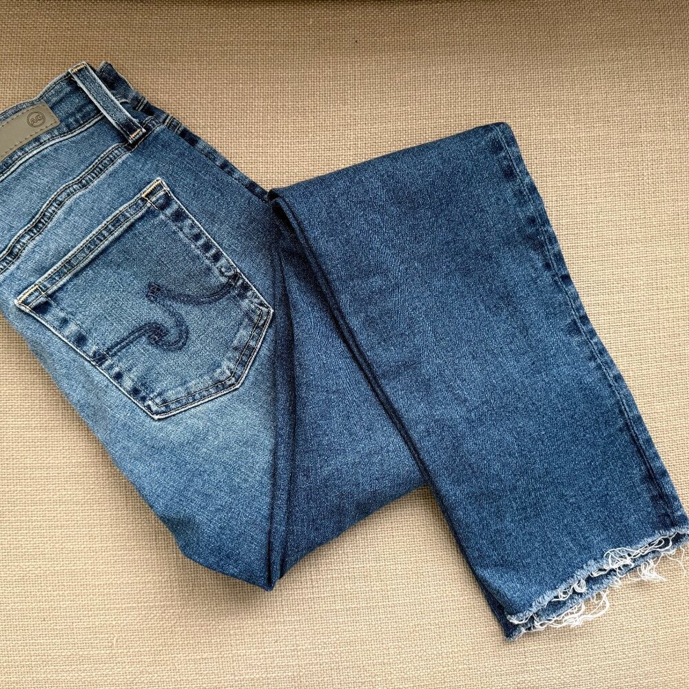 AG Adriano Goldschmied Jeans Mari Ankle Mid Rise Slim Straight Raw Hem 26